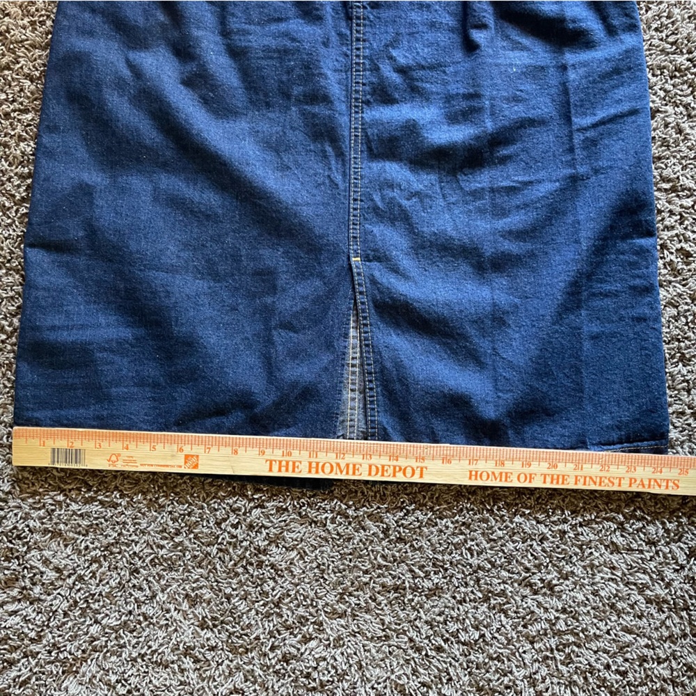VTG Lee Denim Jean Midi Skirt Modest Prairie Pleated Sz 13 80’s Cottage Core - Picture 10 of 12